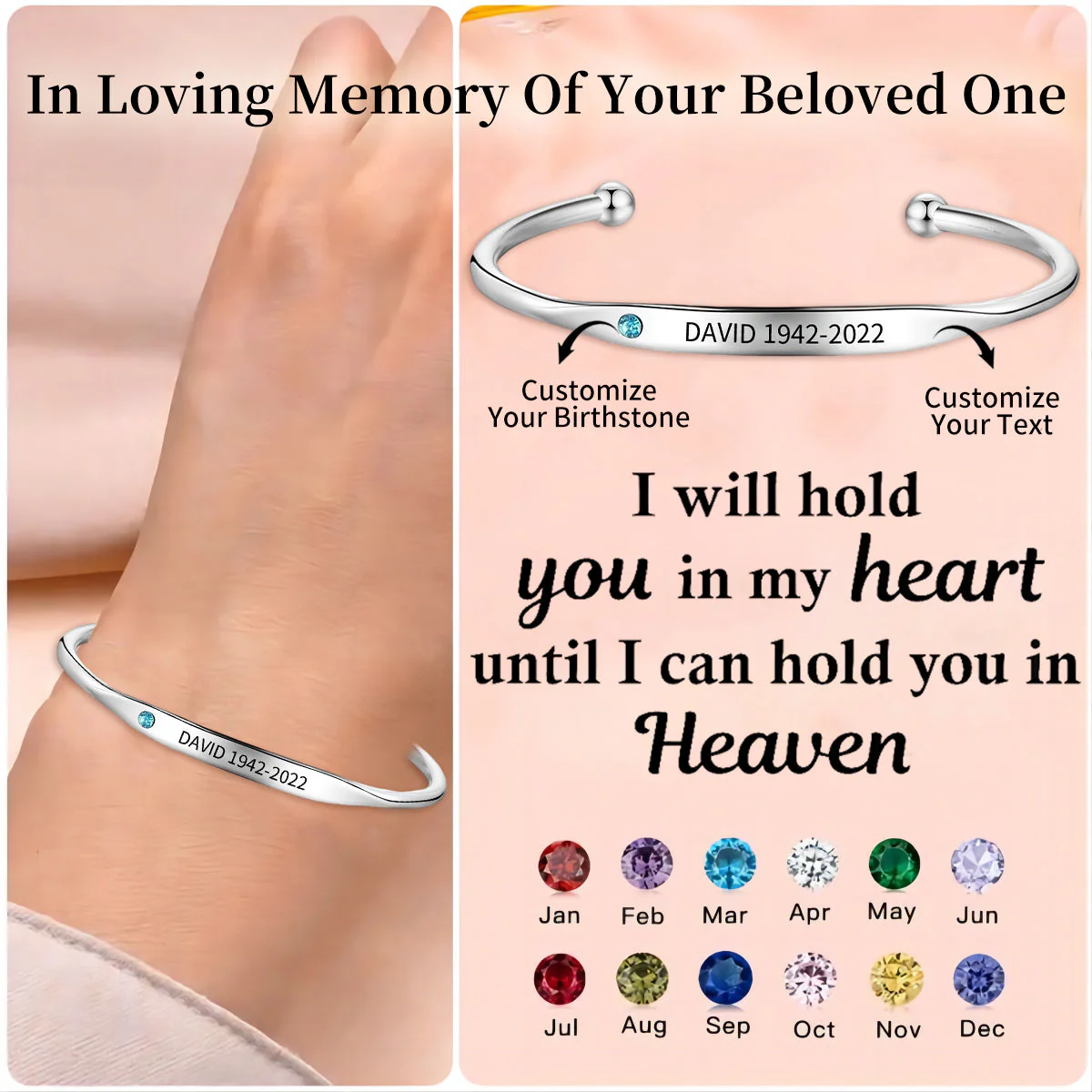 Personalized Birthstone Name Elegant Bracelet
