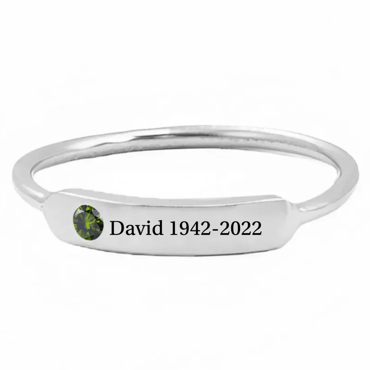 Personalized Birthstone Name Memorial Ring - Image 3