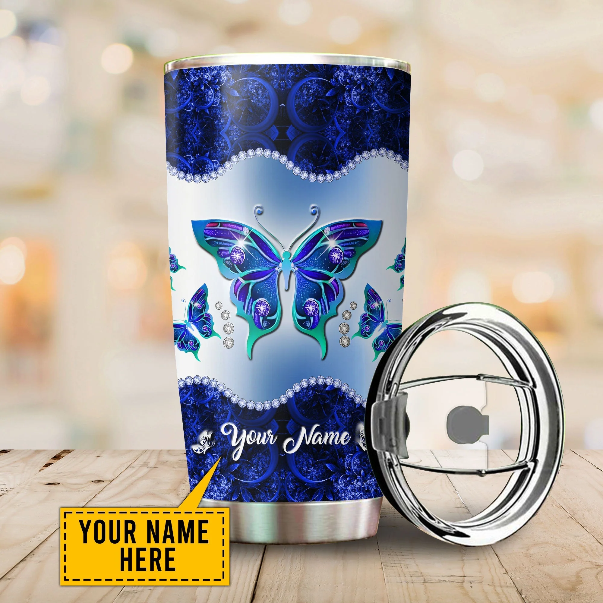 Personalized Butterfly Steel Stainless Tumbler - Image 4