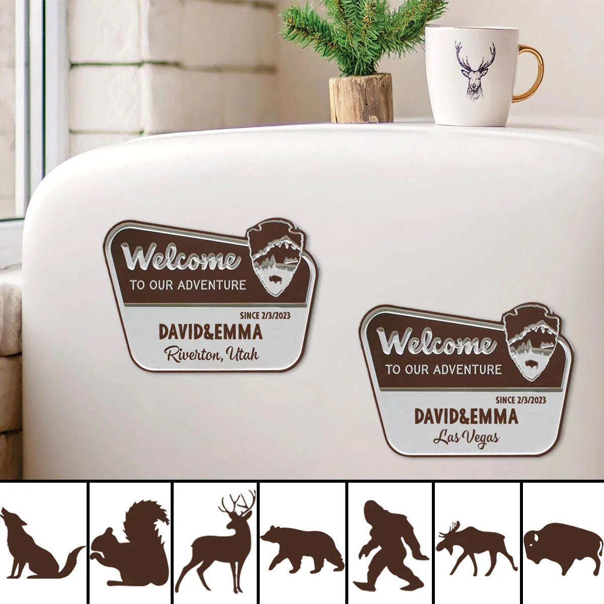 Personalized Adventure Wood Fridge Magnet - Image 2