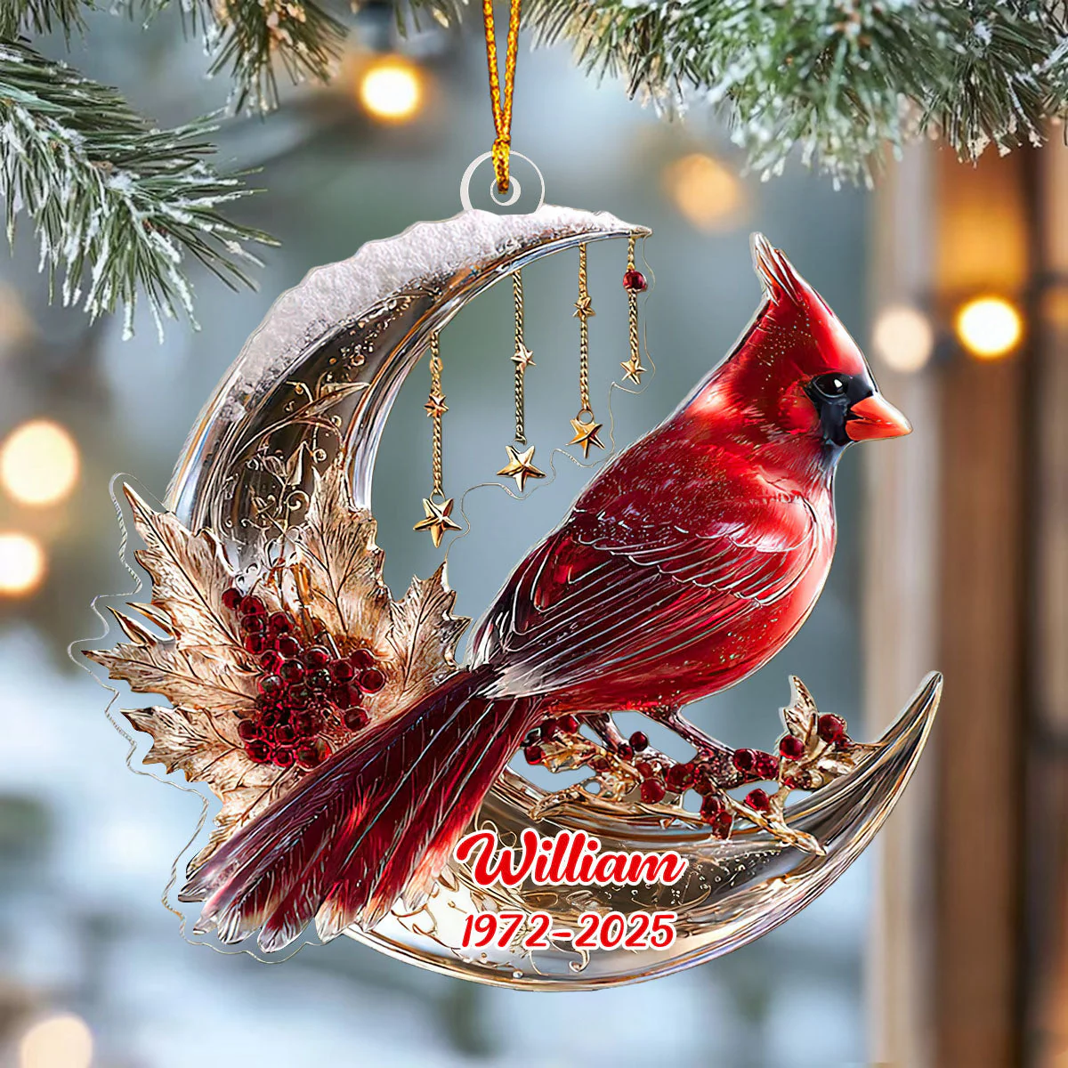 In Loving Memory Cardinal Personalized Ornament - Image 2