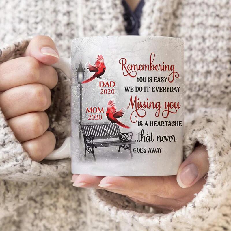 Personalized Cardinal Winter Memorial Mug - Image 2