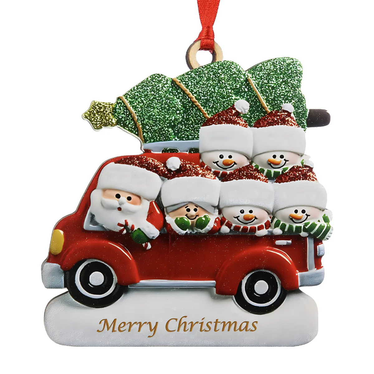 Personalized Christmas Family Red Truck Ornament-Gift For Family - Image 6