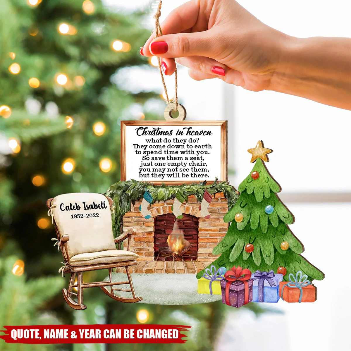 Personalized Christmas In Heaven Memorial Ornament - Image 2