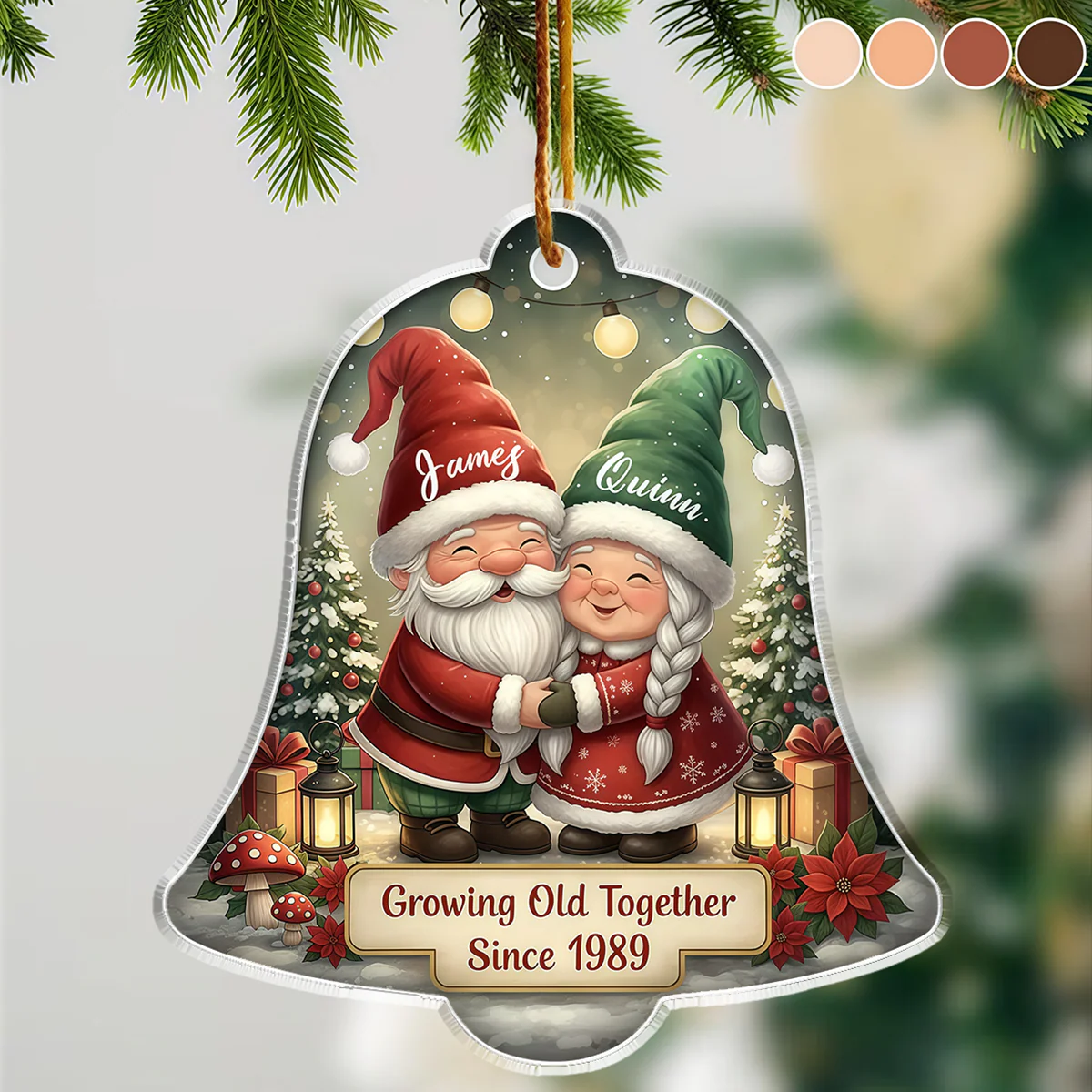 Personalized Couple Christmas Ornament - Anniversary Gift