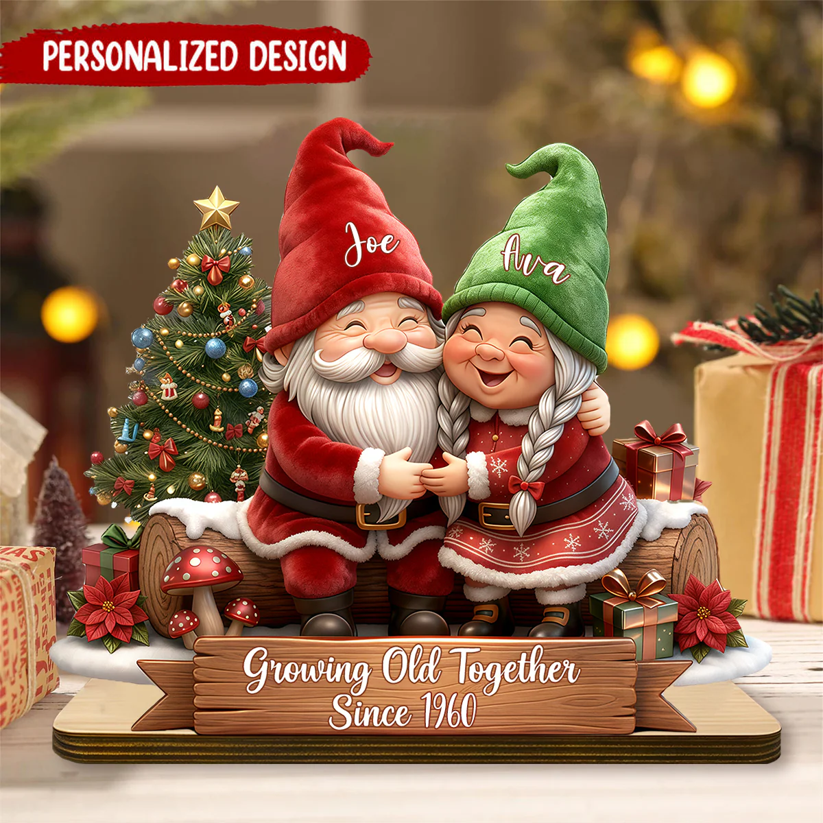 Personalized Couple Christmas Plaque, Custom Anniversary Gift - Image 2