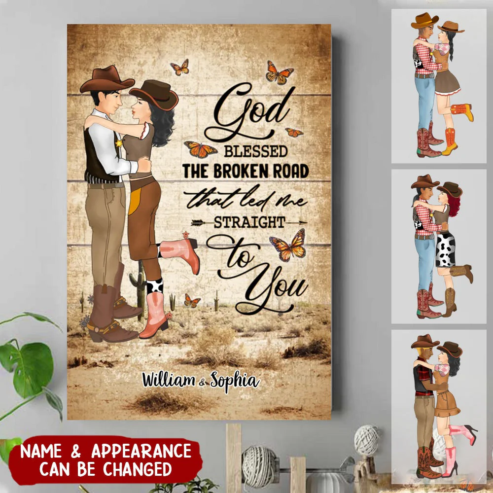 God Blessed The Broken Road That Led Me Straight To You Personalized Canvas - Image 4