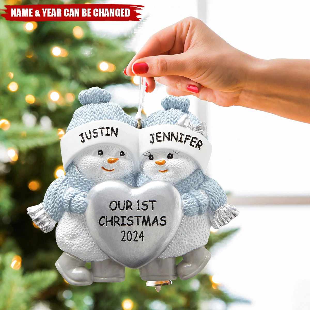Personalized Couple Gift Our 1ST Christmas Ornament - Image 2