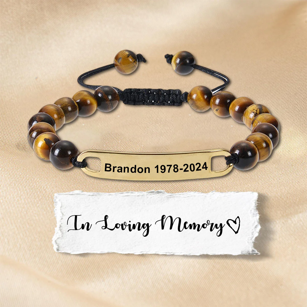 Personalized Custom Memorial Text Bracelet - Gift For Lover - Image 2