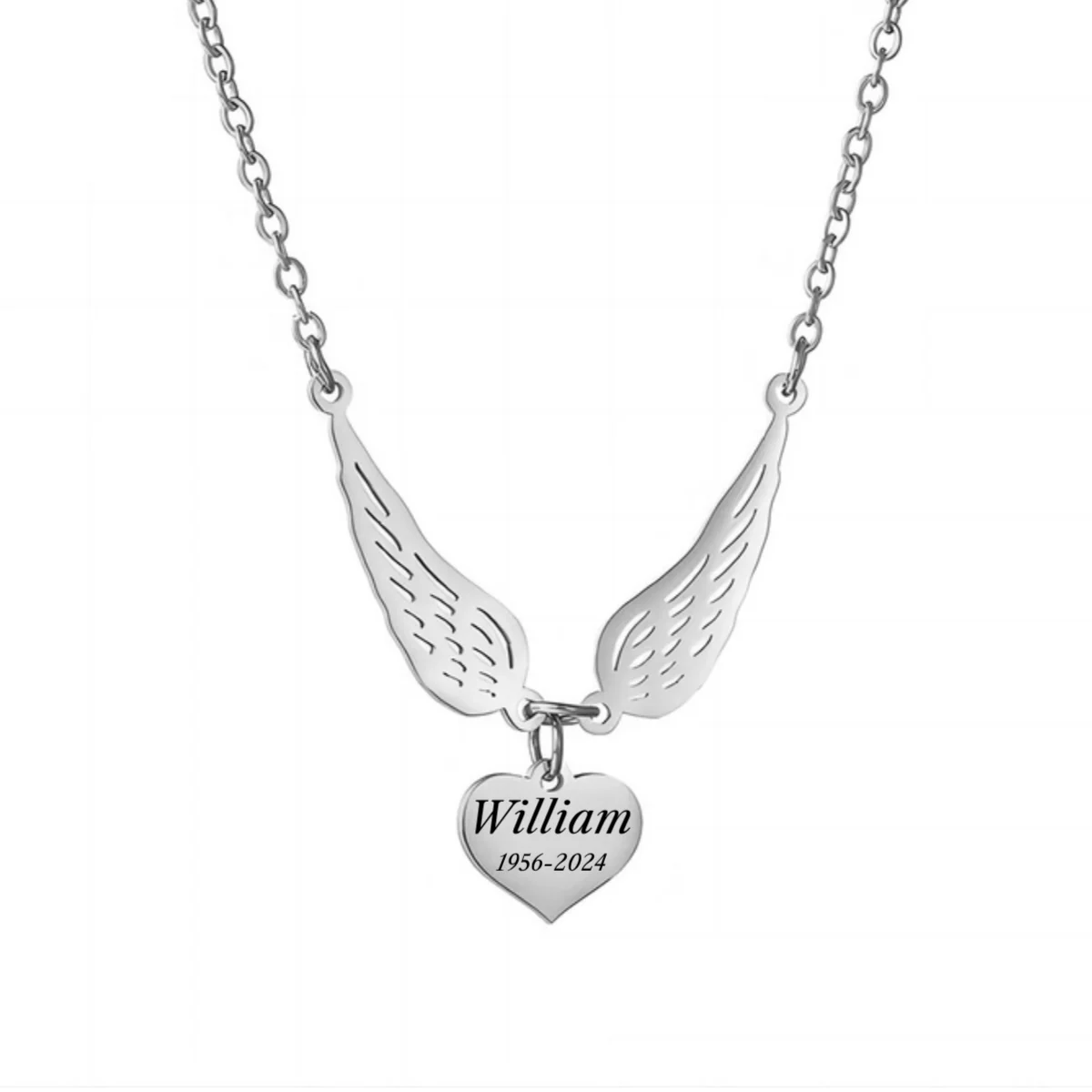 Personalized Custom Name Date Wing Memorial Necklace - Gift For Christmas - Image 4
