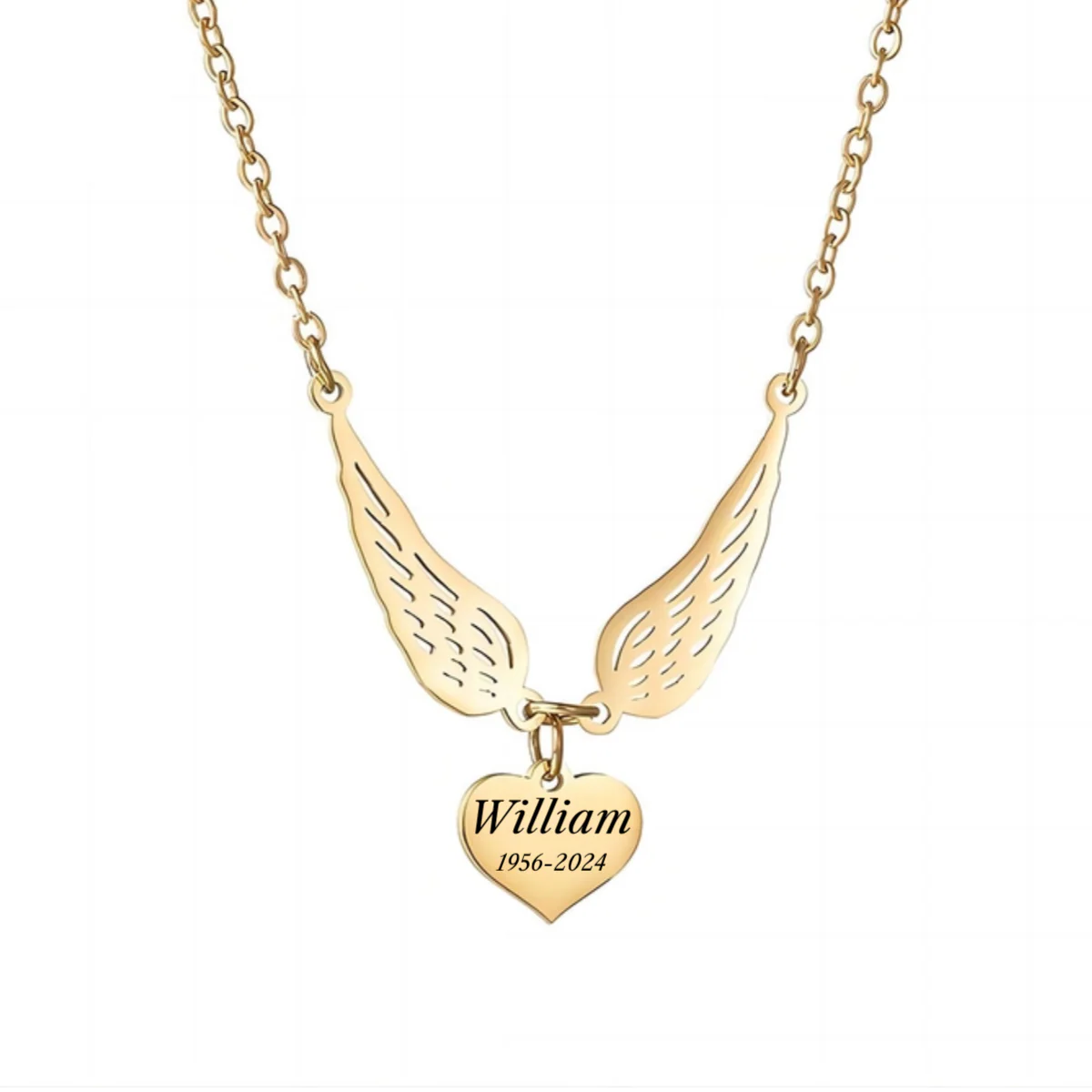 Personalized Custom Name Date Wing Memorial Necklace - Gift For Christmas - Image 5