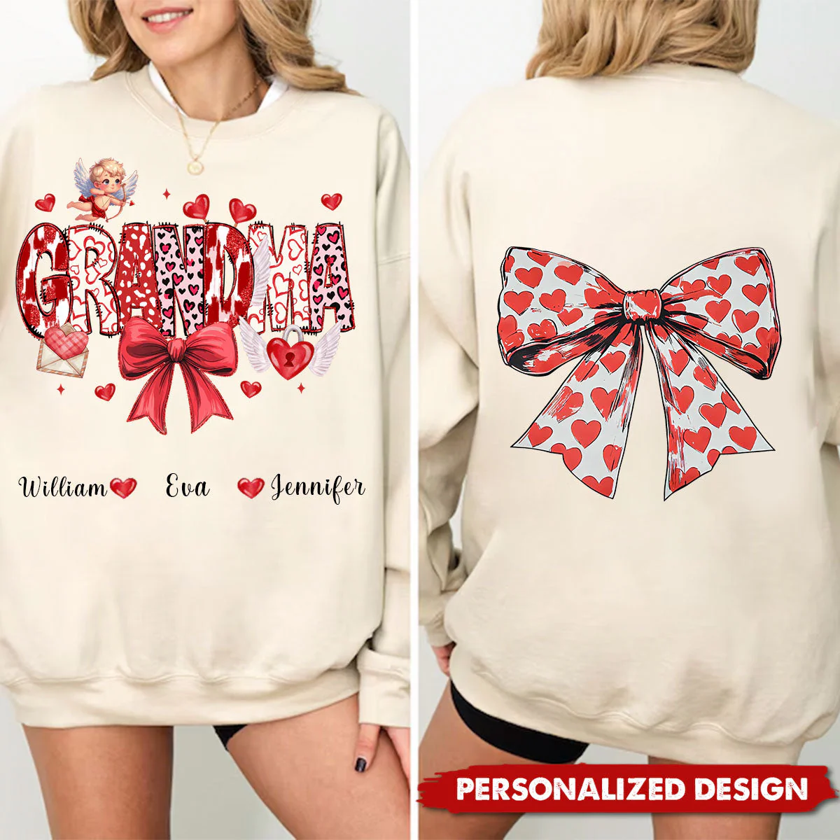 Grandma/NaNa With Kids Sweatshirt Valentine Gifts - Image 2