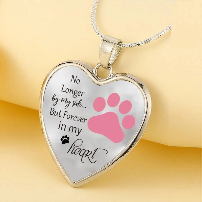 Dog Memorial Necklace No Longer by My Side But Forever in My Heart - Image 5