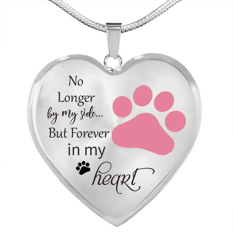 Dog Memorial Necklace No Longer by My Side But Forever in My Heart - Image 7