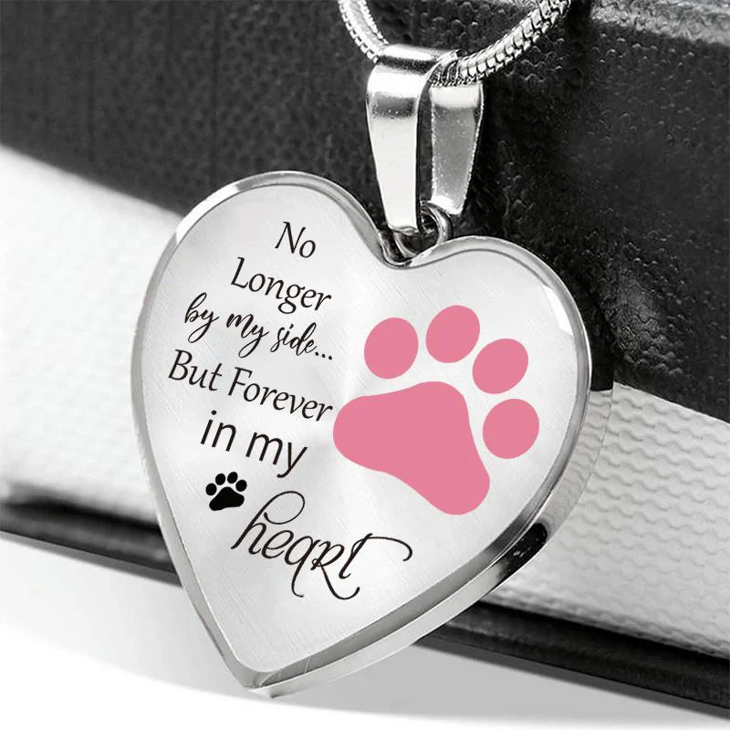 Dog Memorial Necklace No Longer by My Side But Forever in My Heart - Image 8