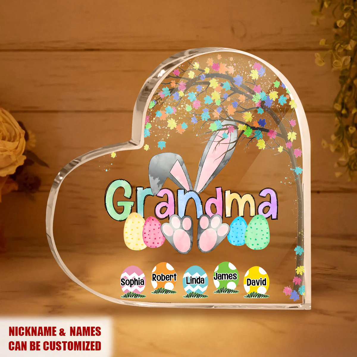 Personalized Easter Grandma Bunny Acrylic Plaque, Grandma Easter Day Gifts - Image 2