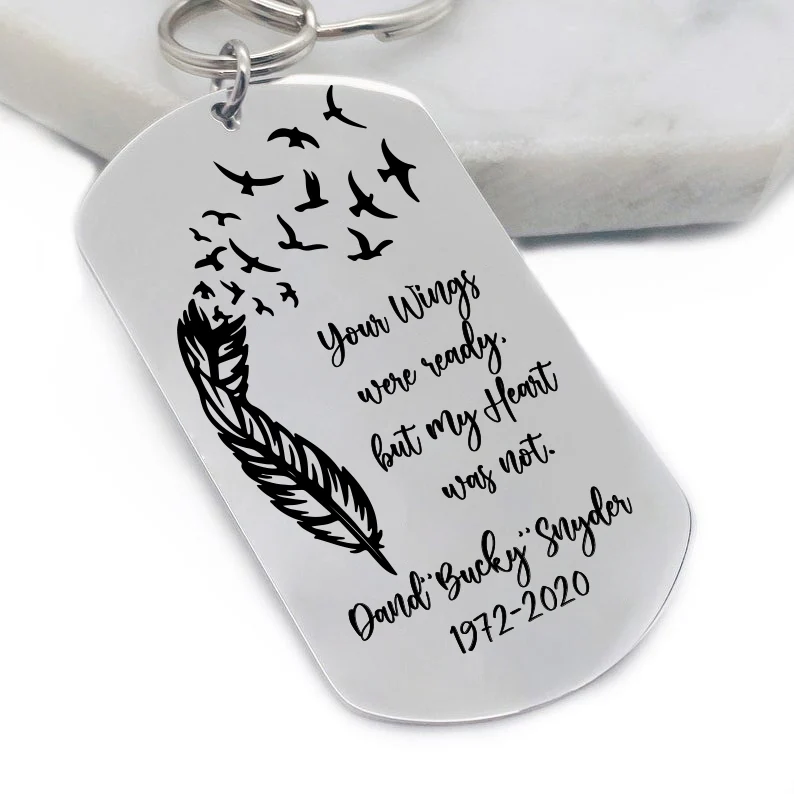 Personalized Engraved Silver Keychain - Image 4