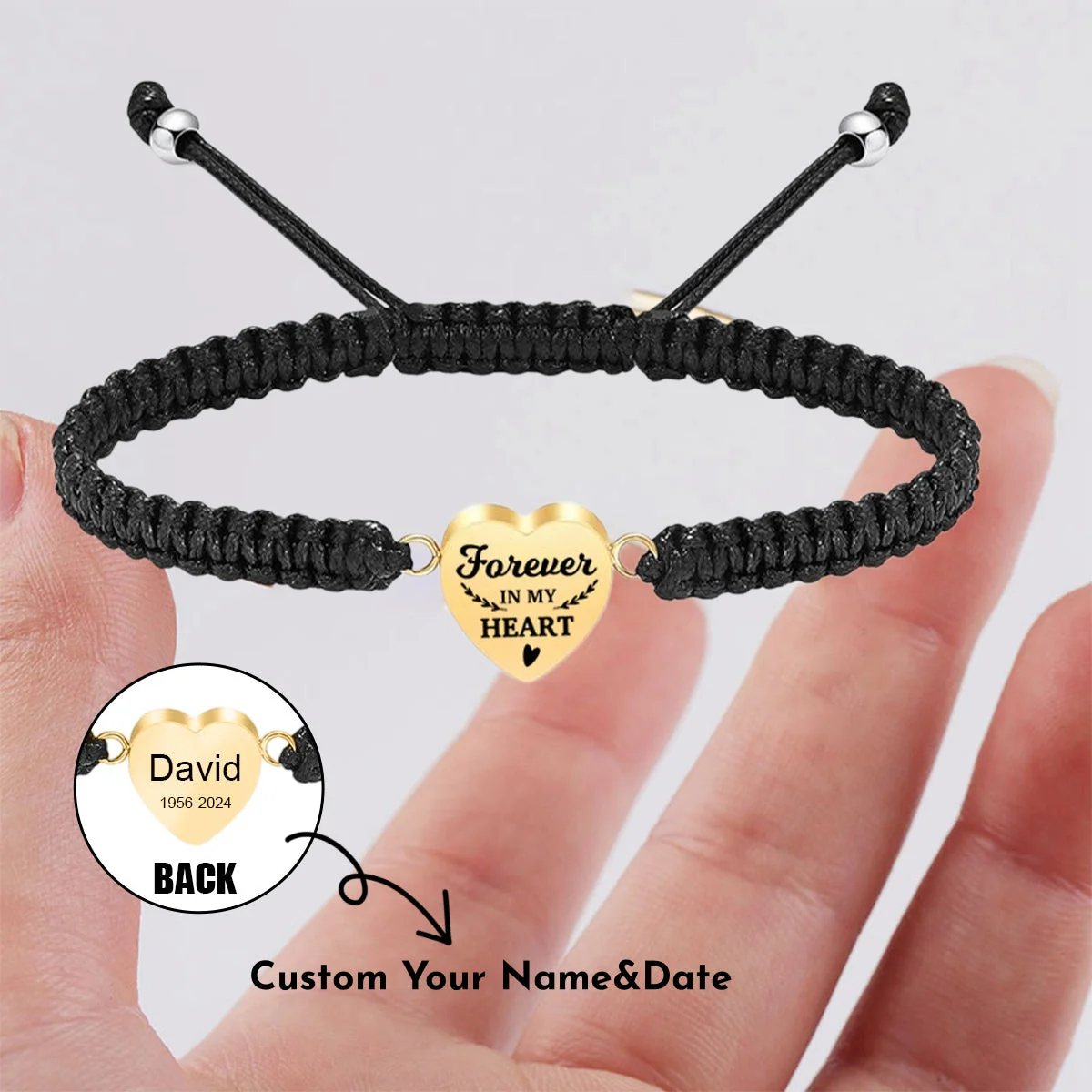 Personalized Forever In My Heart Memorial Urn Bracelet - Gift For Christmas - Image 2
