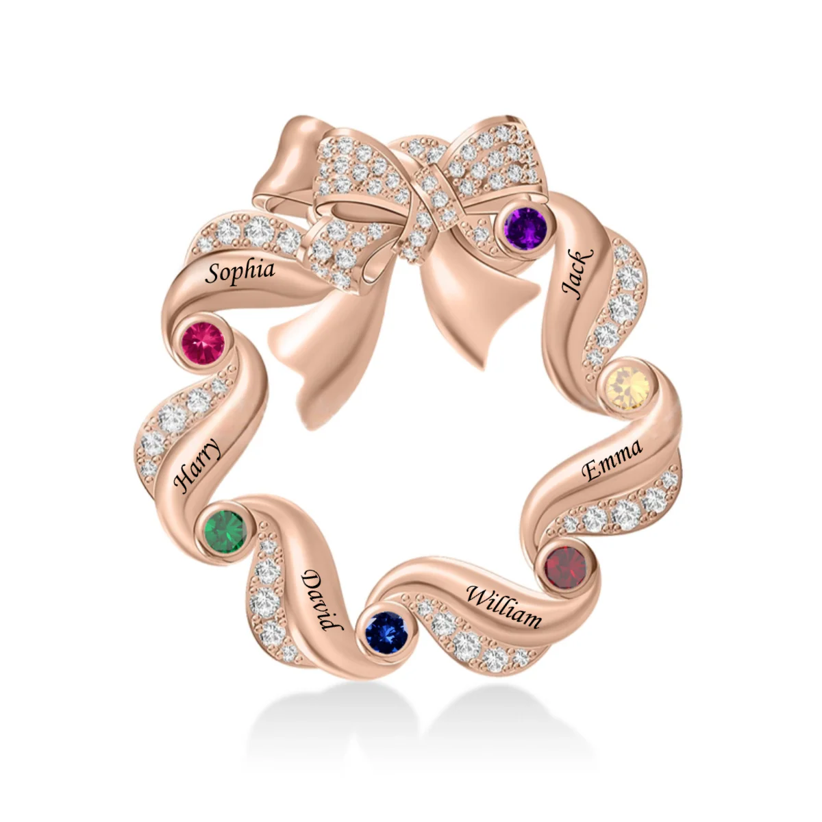 Personalized Grandma Mom 1-6 Birthstones Brooch For Christmas - Image 5