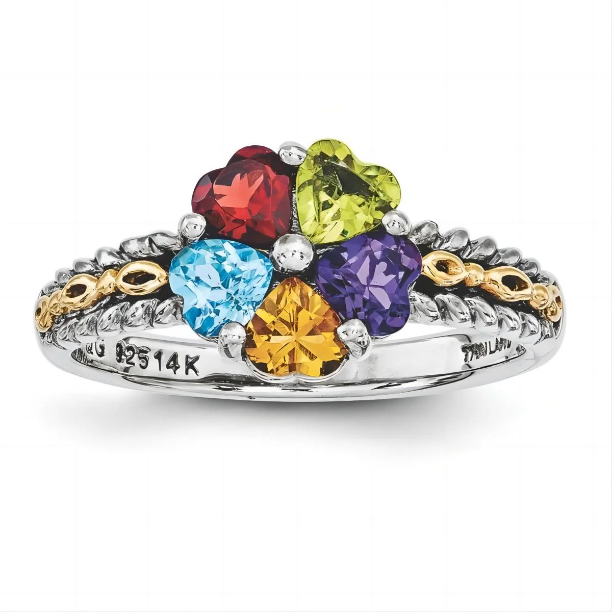 Personalized Grandma Mom Family 2-5 Birthstones Ring - Gift For Christmas - Image 3
