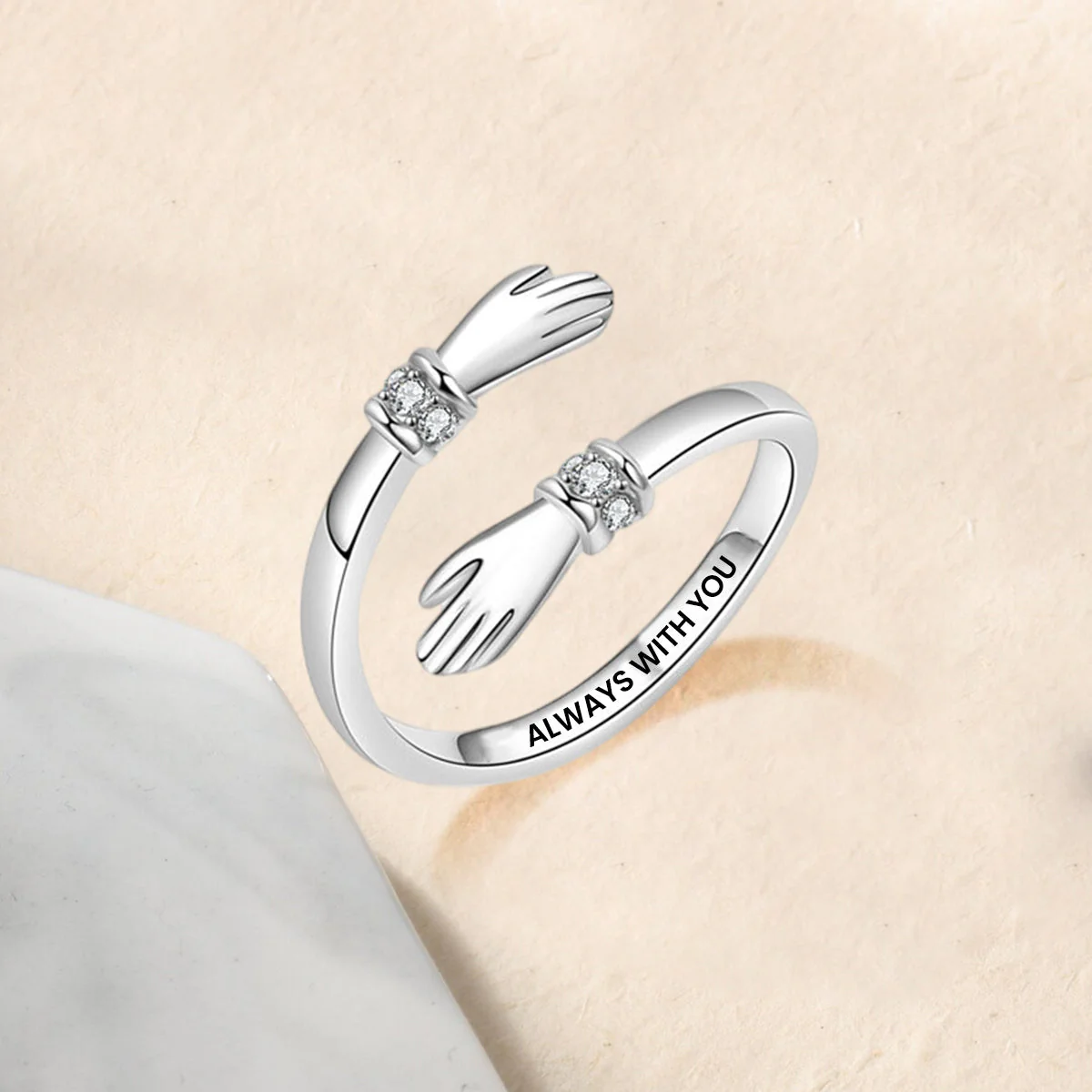 Personalized Hug From Heaven Memorial Ring - Image 3