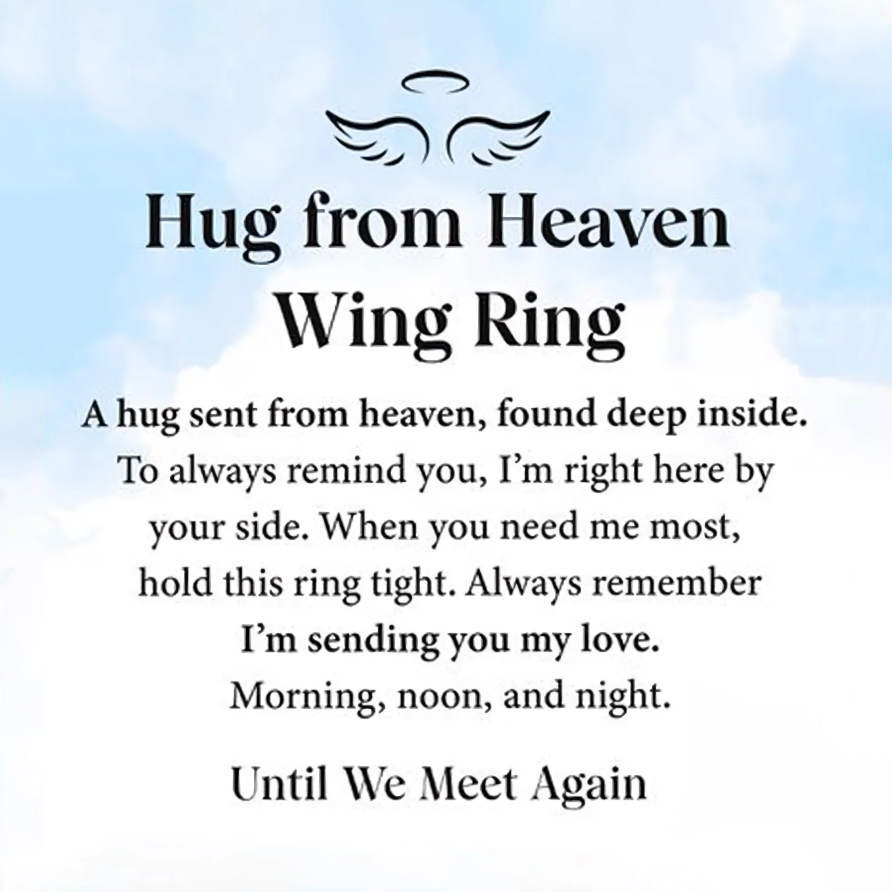 Personalized Hug from Heaven Wing Birthstone Ring - Image 3