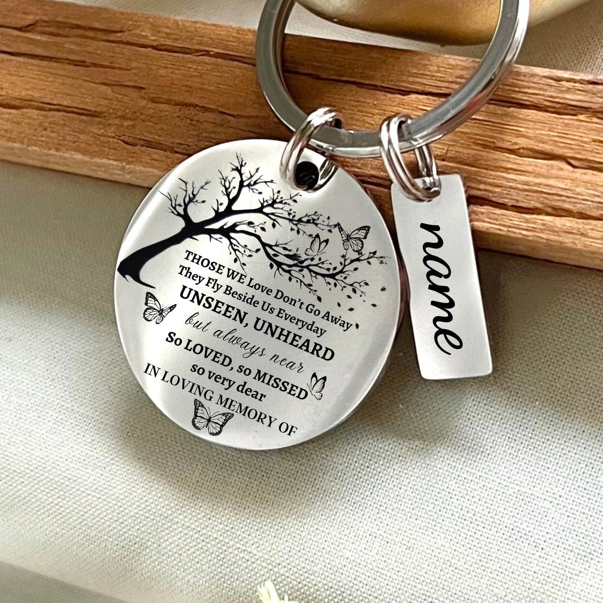 Personalized In Loving Memory Of Keyring - Custom Remembrance Charm - Image 3
