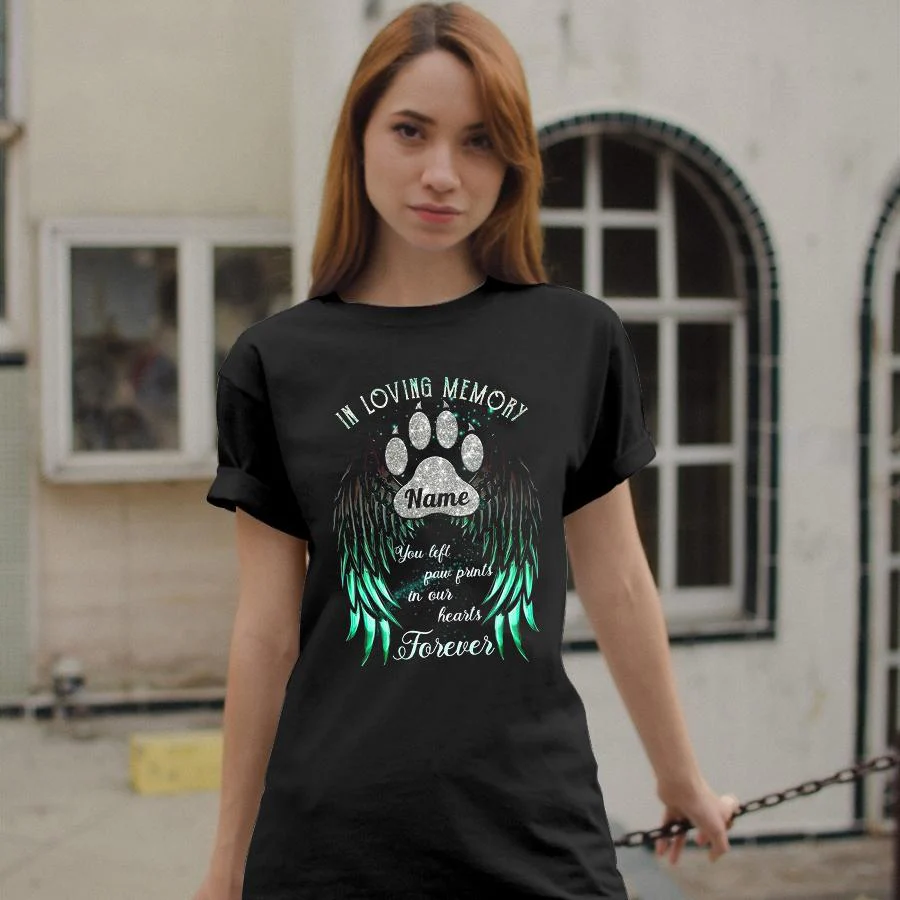Personalized In Our Hearts Forever Dog Lovers T-shirt - Image 3