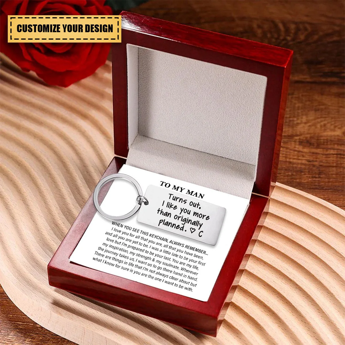 Turns Out, I Like You More Than Originally Planned Personalized Keychain - Image 2