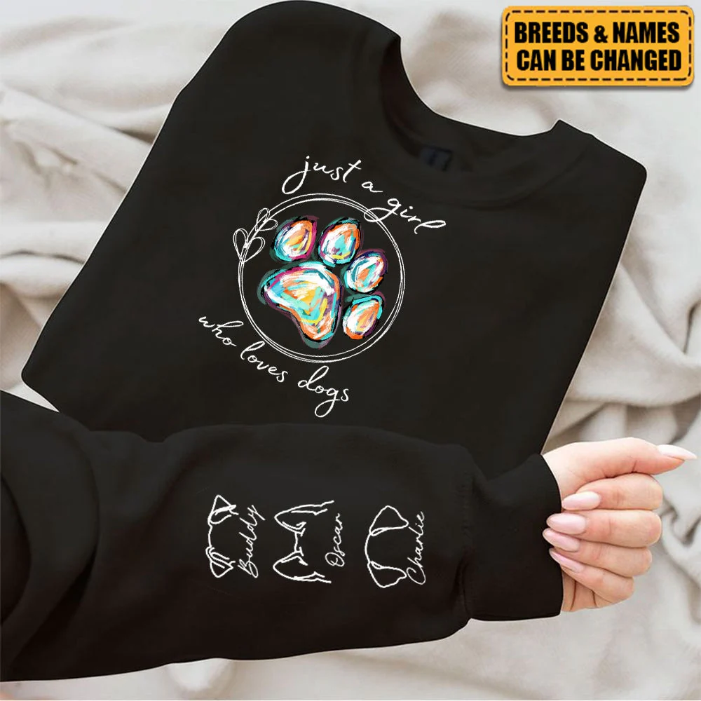 Personalized Just A Girl Who Loves Dogs Sweatshirt - Gift For Pet Owners, Pet Lovers - Image 3