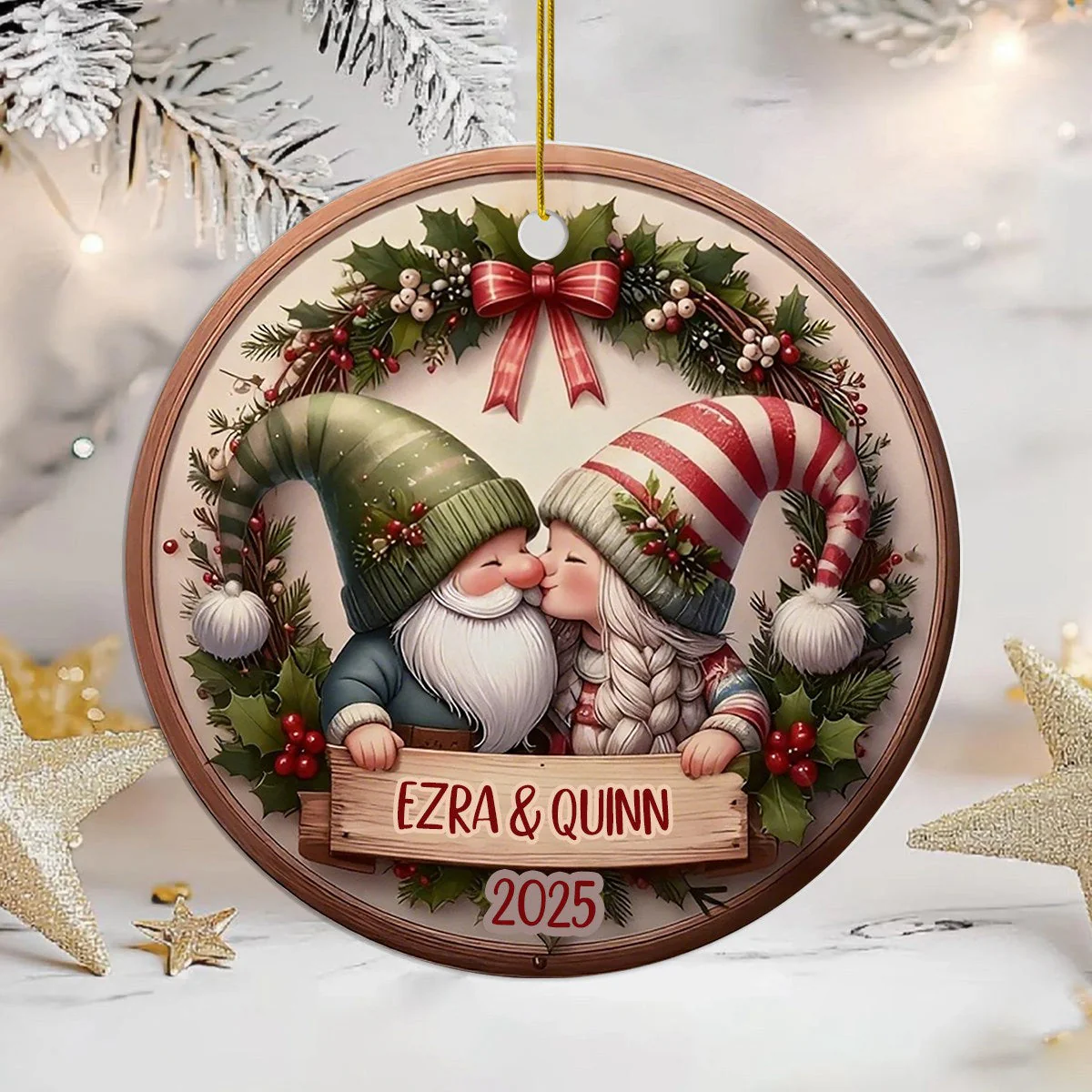 Personalized Kissing Couple Ornament, Keepsake Gift - Image 2