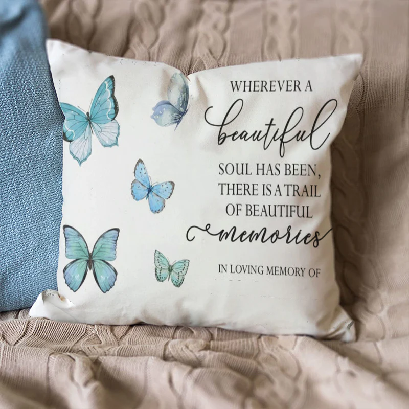 Personalized Memorial Butterflies Pillow Case