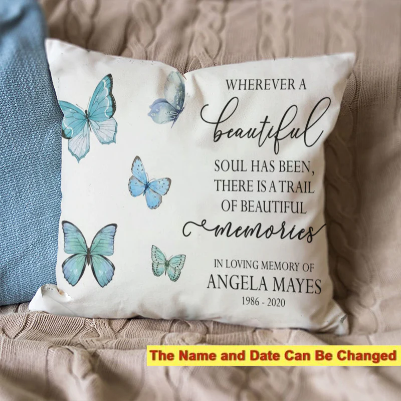 Personalized Memorial Butterflies Pillow Case - Image 2