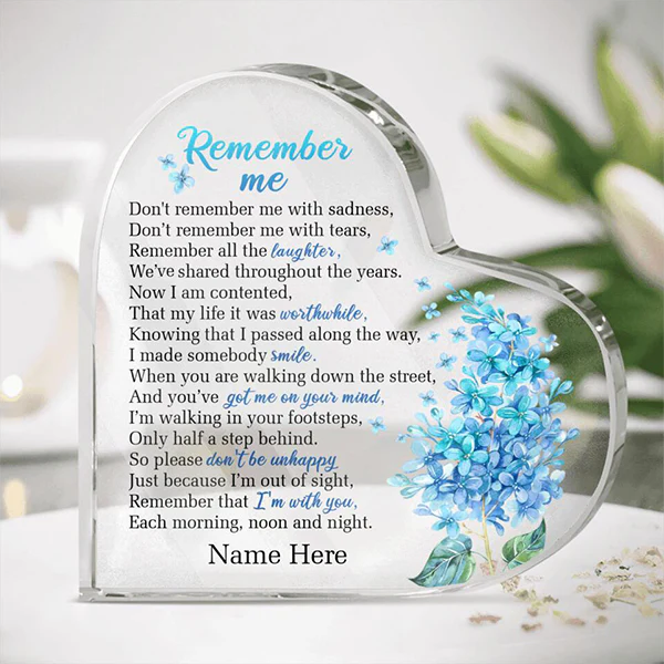 Personalized Memorial Heart Keepsake Remember Me Custom Memorial Gift-Personalized Acrylic Plaque - Image 4
