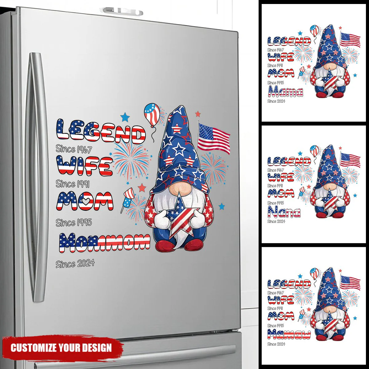 Personalized 4th Of July Legend Wife Mom Grandma Personalized Sticker Decal - Image 2