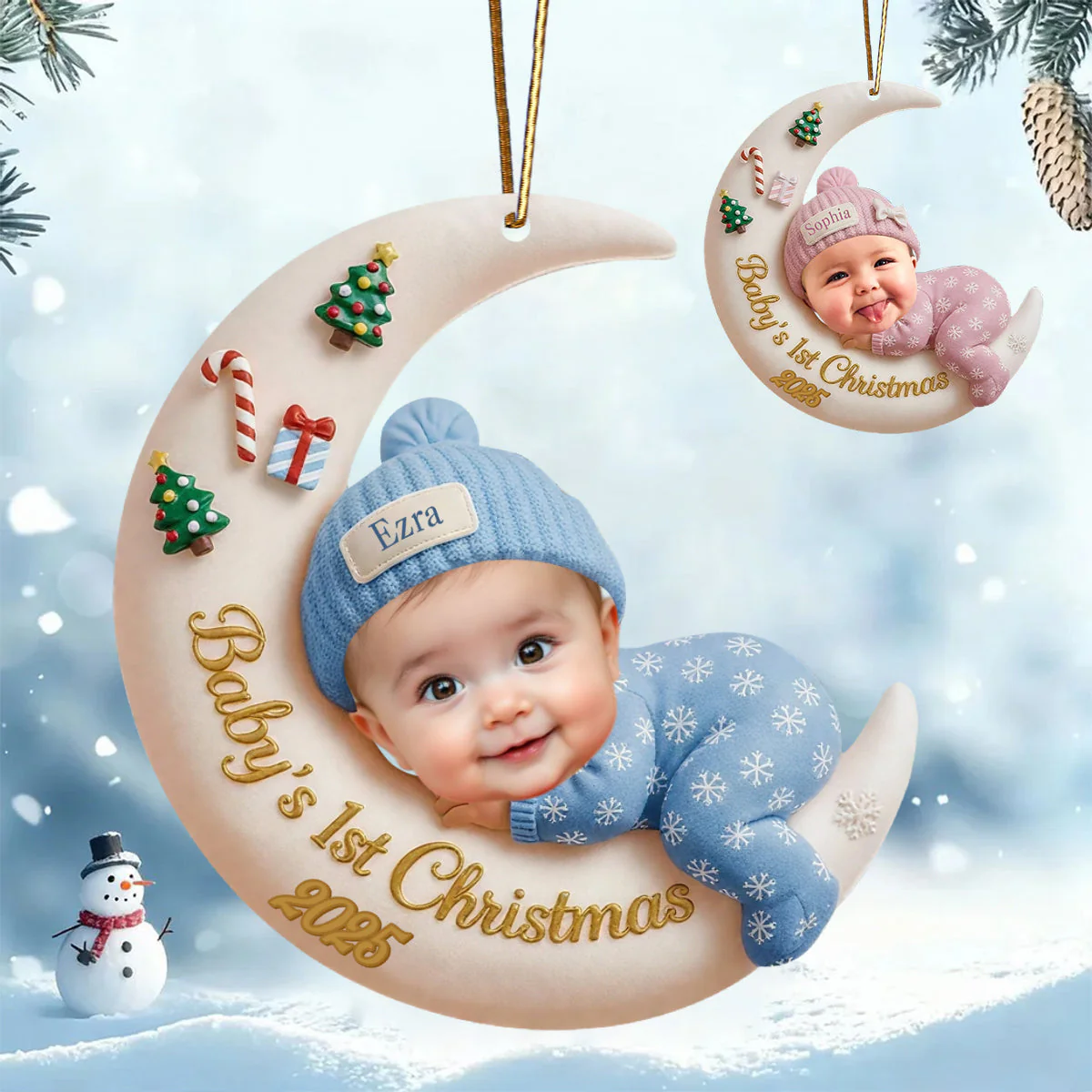 Sleeping Baby Ornament For Baby’s First Christmas - Image 2