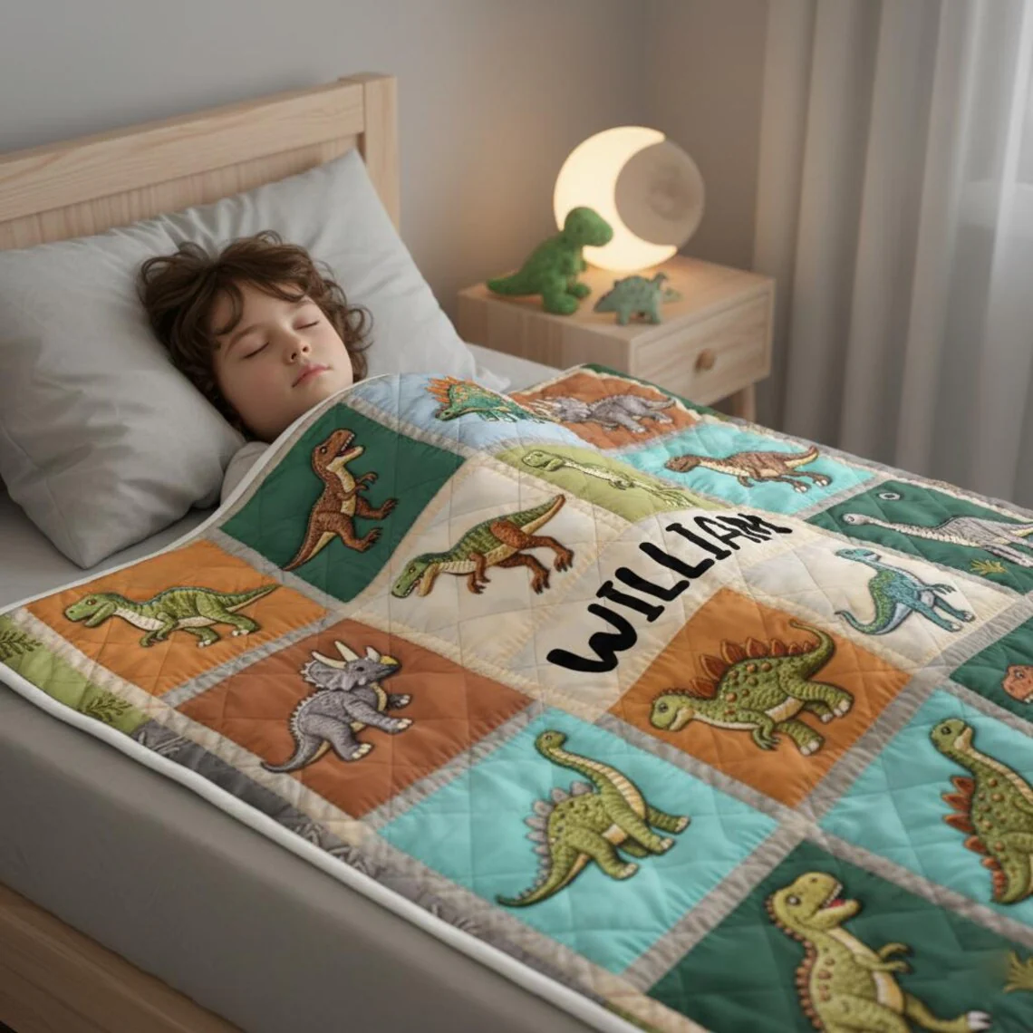Personalized Multi Dinosaur Printed Blanket – Dinosaur Lover Gift - Image 2