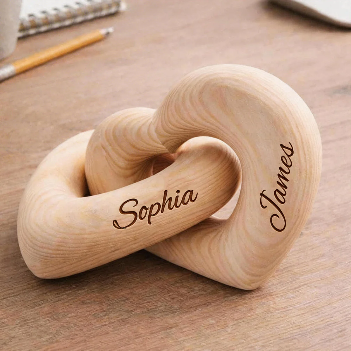 Personalized Names Infinity Heart Sculpture-Romantic Couple Keepsake - Image 2