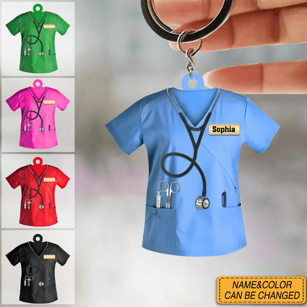 Personalized Nurse Uniform Keychain - Gift For Nurse - Image 2