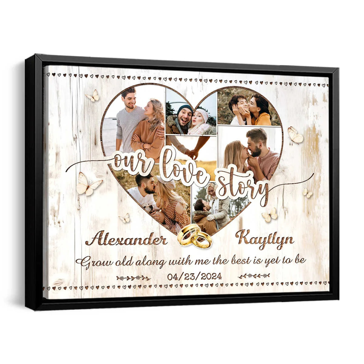 Personalized Our Love Story Canvas Print, Anniversary Gift For Couple - Image 2