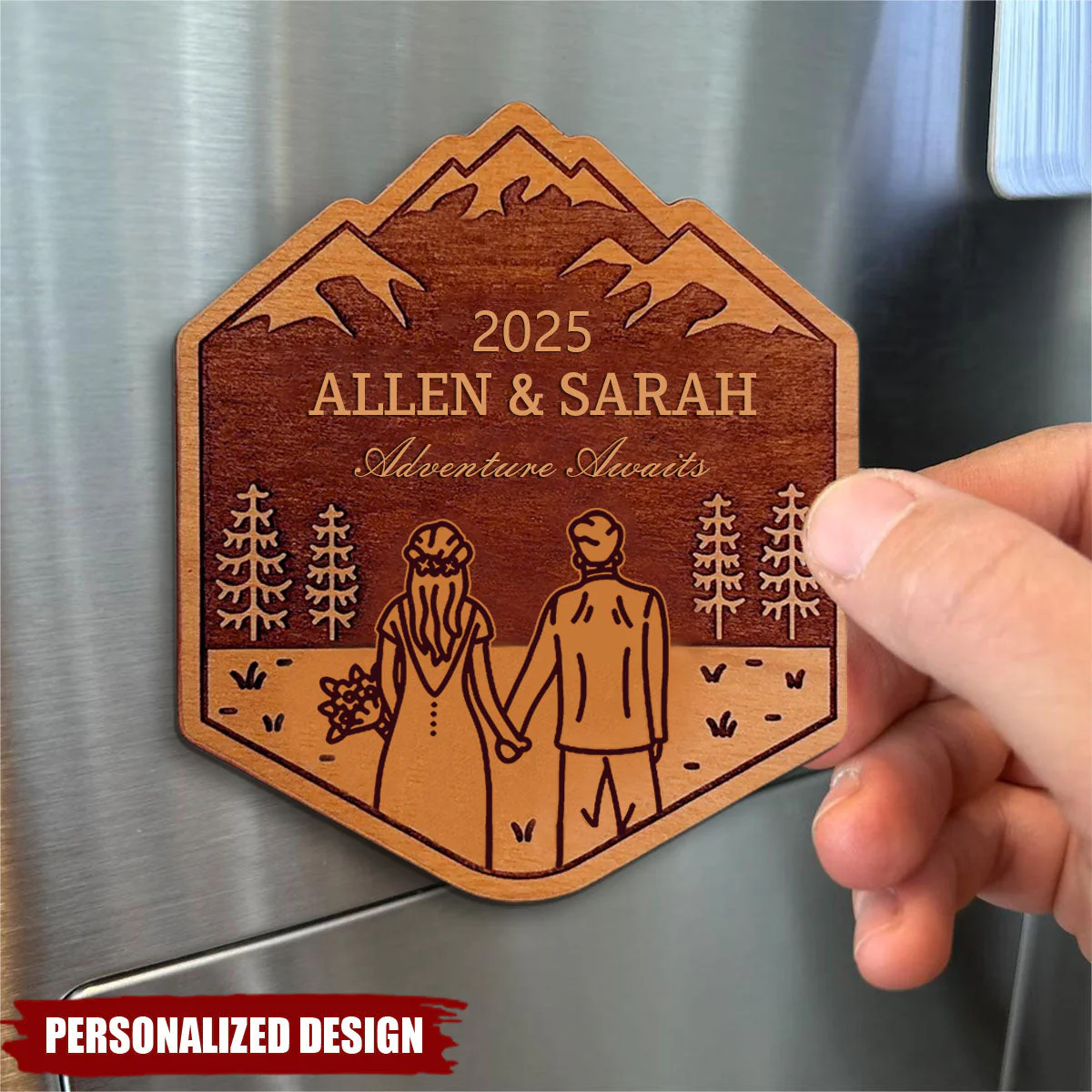 Personalized Outdoor Lovers Couple Gift Fridge Magnet - Image 2