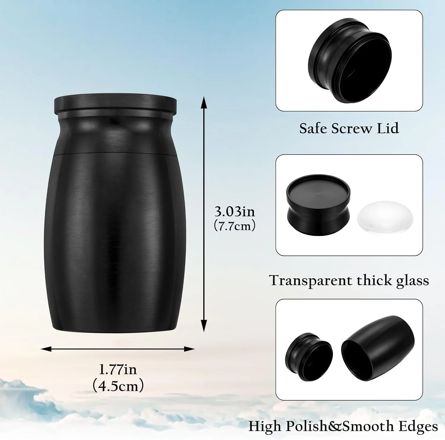 Personalized Photo Cremation Mini Keepsake Urn, Customized Memorial Gift - Image 2
