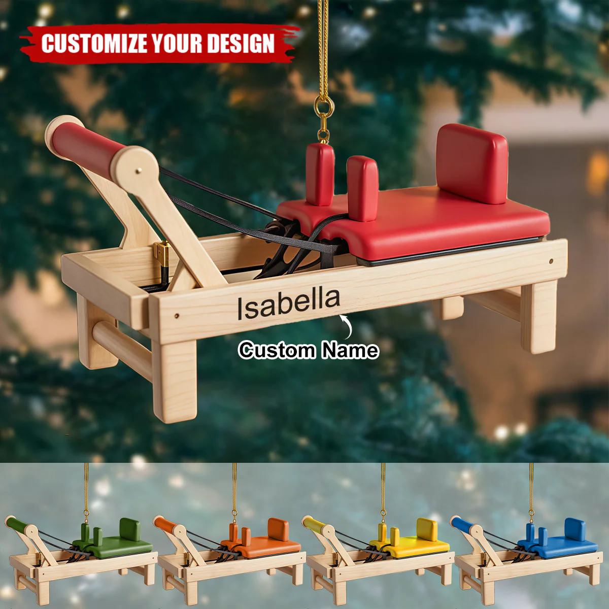 Personalized Pilates Equipment Acrylic Ornament - Image 2