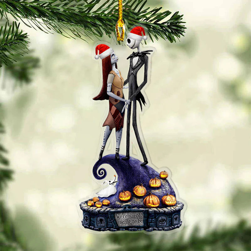 Personalized Skeleton Couple Ornament, Christmas Tree Decor - Image 4