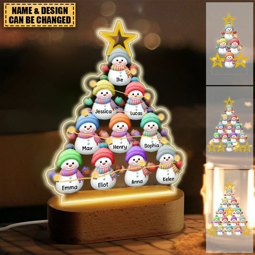 Personalized Snowman Kids Light Lamp For Christmas - Image 2