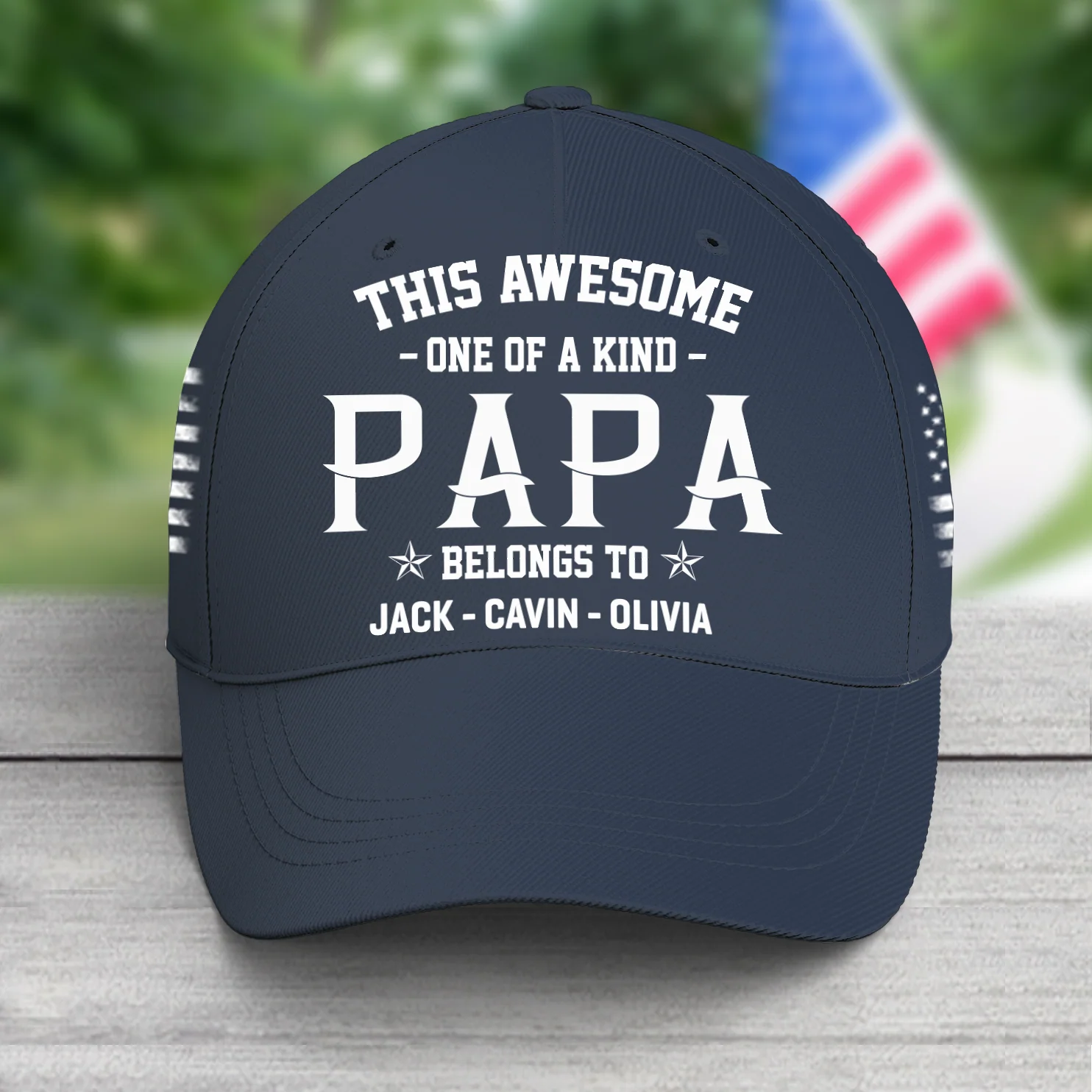 This awesome one of a kind papa, Custom Nickname Classic Cap - Image 2
