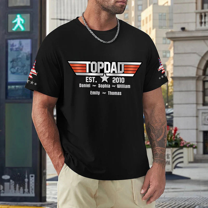 Personalized Top Papa Top Dad Est - Gift Idea For Father's Day Grandpa Birthday - Image 2