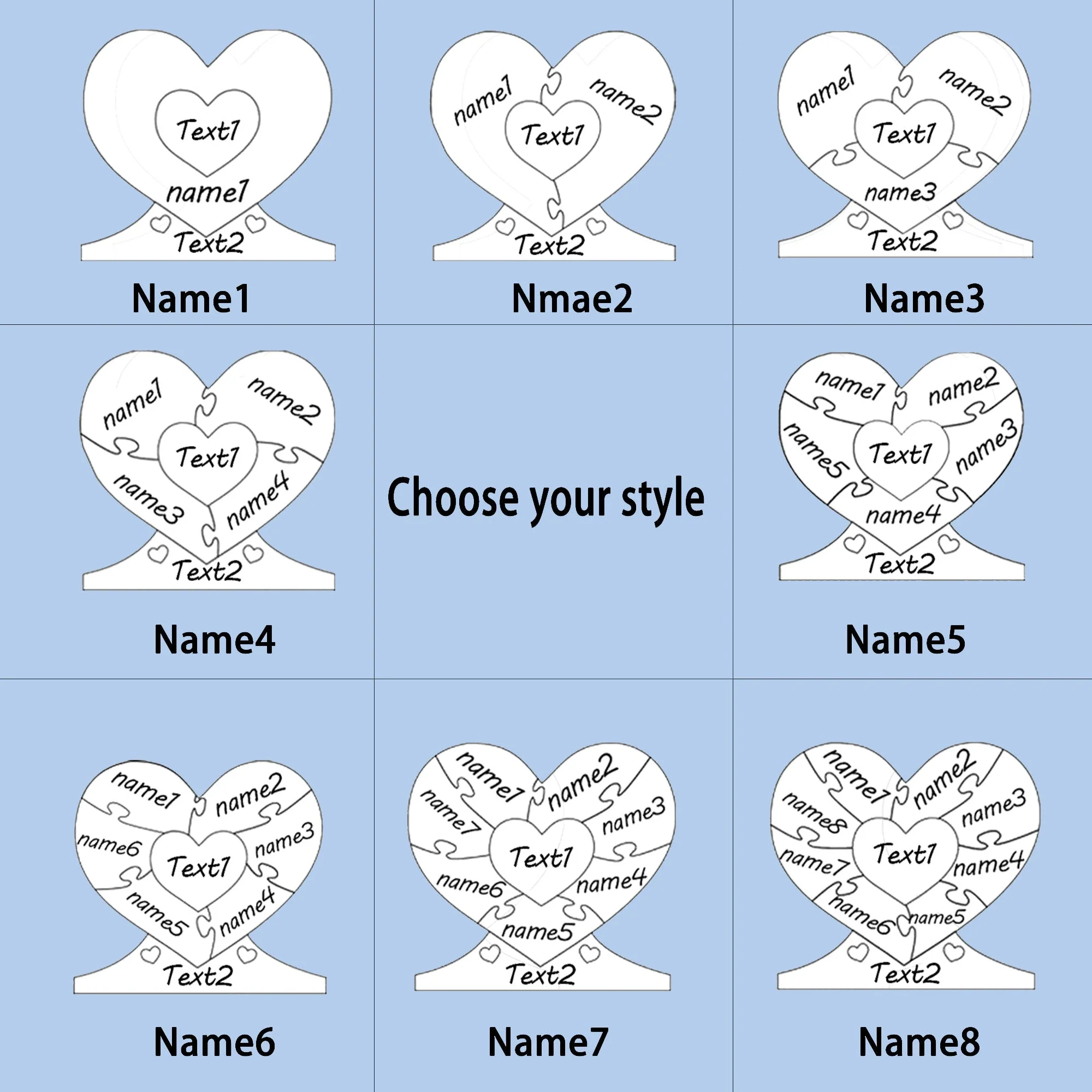 Personalized Wooden Heart Puzzle Heart Decor - Image 6
