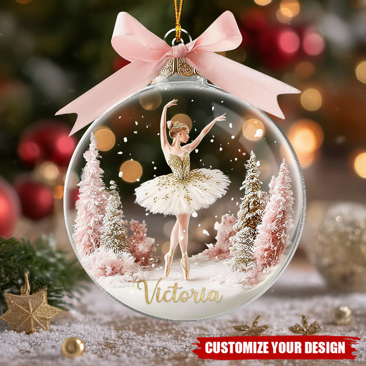 Personalized Xmas Ballet Ornament, Christmas Ballet Gift - Image 2