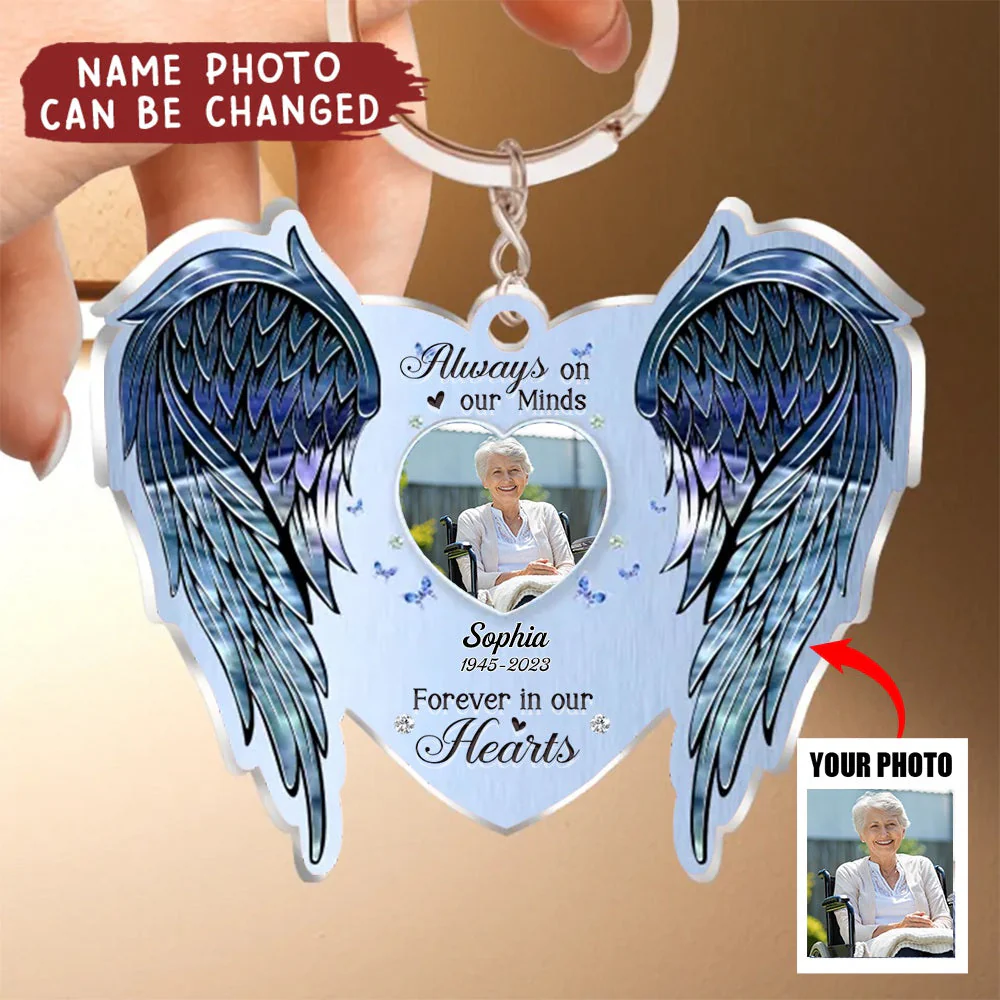 Personalized Your Wings Were Ready Memorial Acrylic Keychain - Image 2